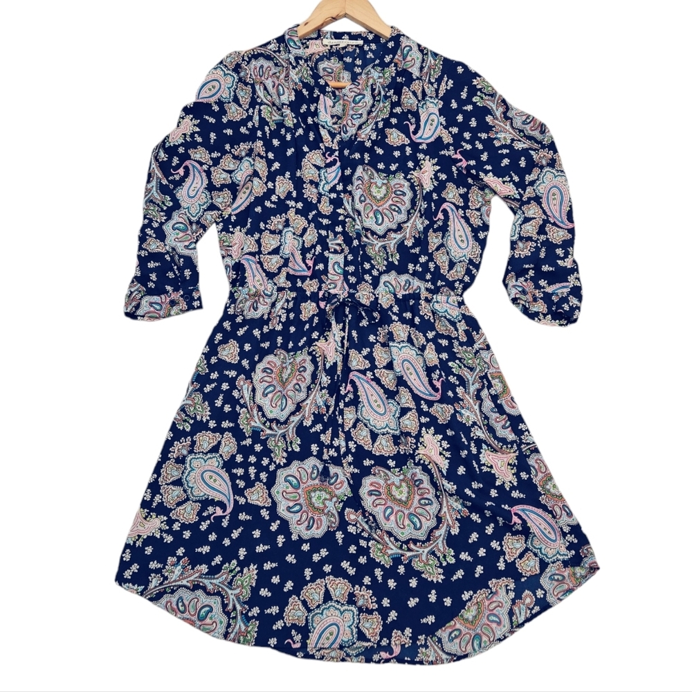 Daniel Rainn Navy Paisley Patterned Dress (Medium)
